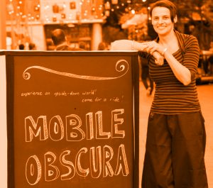 Anita at Parramatta Lanes with her Mobile Obscura